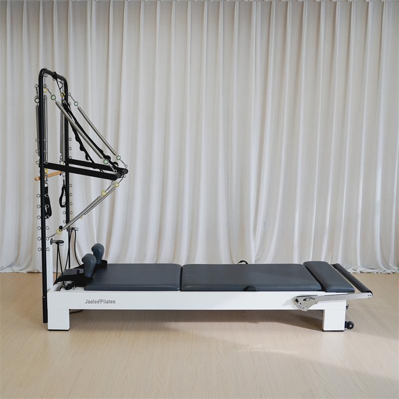 White Beech Wood Pilates Reformer Carbon Steel Half Trapeze